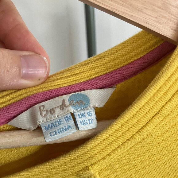 Yellow Boden boatneck 3/4 sleeve top - Picture 3 of 8